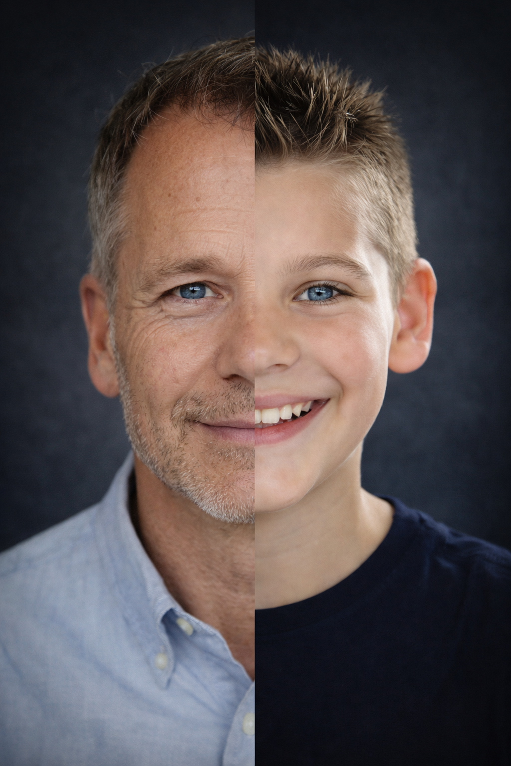 Vader en zoon in één gezicht